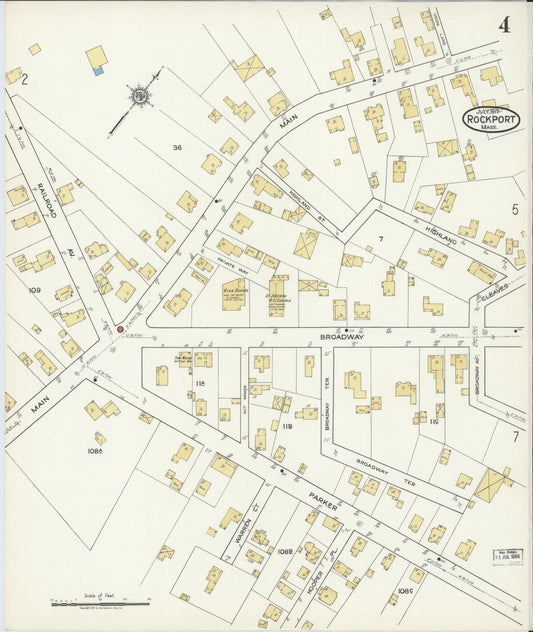 Sanborn Fire Insurance Map from Rockport, Essex County, Massachusetts (1917), Sheet #0004 - Historic Sanborn Fire Insurance Map Print, vintage old map wall art, antique decor, genealogy gift, Massachusetts Massachusetts map