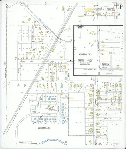 Sanborn Fire Insurance Map from New Paris, Preble County, Ohio (1951), Sheet #0003 - Complete Map Set gallery image, historic Sanborn map, vintage wall art, Ohio Ohio