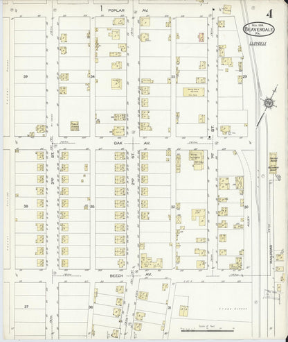 Sanborn Fire Insurance Map from Beaverdale, Cambria County, Pennsylvania (1914), Sheet #0004 - Historic Sanborn Fire Insurance Map Print, vintage old map wall art, antique decor, genealogy gift, Pennsylvania Pennsylvania map