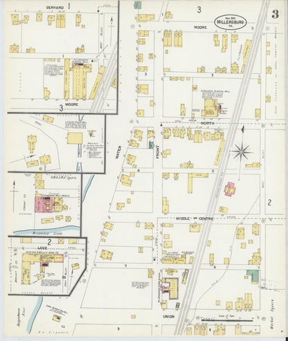 Sanborn Fire Insurance Map from Millersburg, Dauphin County, Pennsylvania (1902), Sheet #0003 - Complete Map Set gallery image, historic Sanborn map, vintage wall art, Pennsylvania Pennsylvania