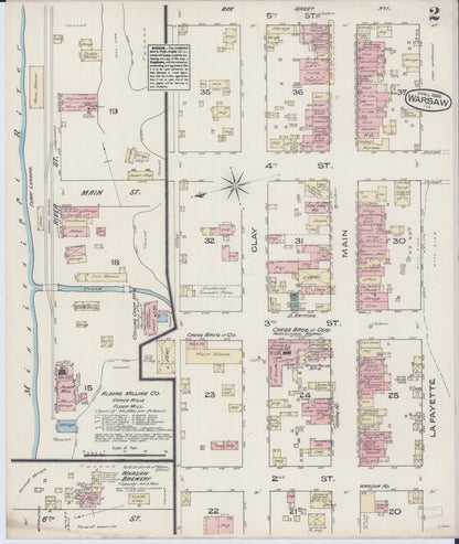 Sanborn Fire Insurance Map from Warsaw, Hancock County, Illinois (1885), Sheet #0002 - Complete Map Set gallery image, historic Sanborn map, vintage wall art, Illinois Illinois