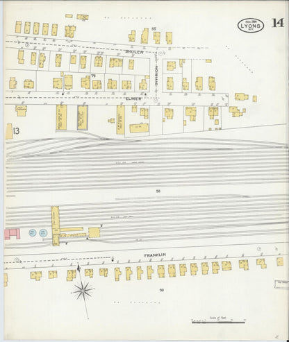 Sanborn Fire Insurance Map from Lyons, Wayne County, New York (1904), Sheet #0014 - Complete Map Set gallery image, historic Sanborn map, vintage wall art, New York New York