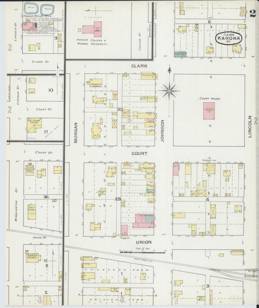 Sanborn Fire Insurance Map from Kahoka, Clark County, Missouri (1893), Sheet #0002 - Historic Sanborn Fire Insurance Map Print, vintage old map wall art, antique decor, genealogy gift, Missouri Missouri map
