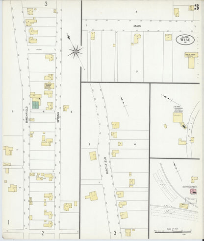 Sanborn Fire Insurance Map from Wise, Wise County, Virginia (1908), Sheet #0003 - Complete Map Set gallery image, historic Sanborn map, vintage wall art, Virginia Virginia