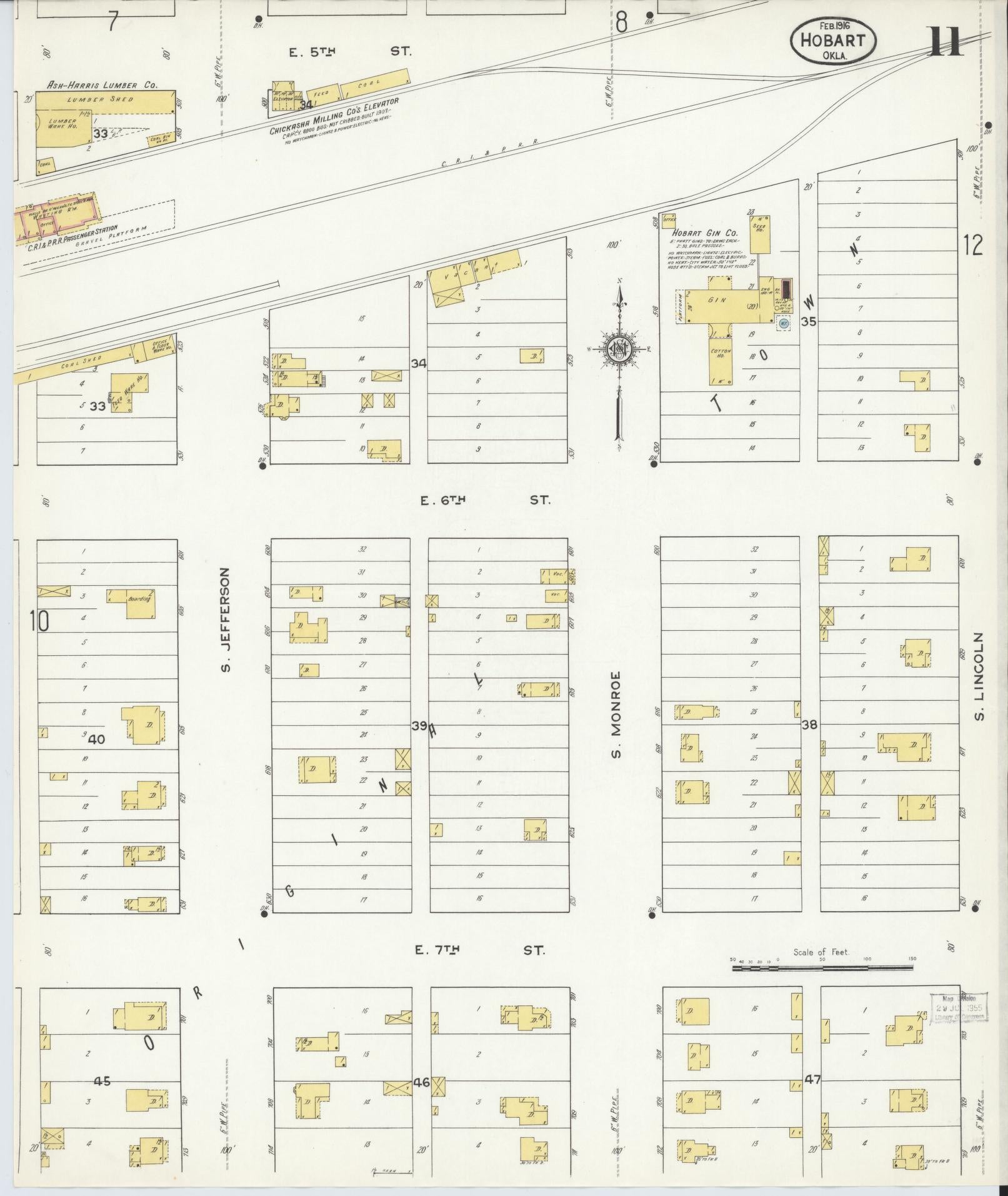 Sanborn Fire Insurance Map from Hobart, Kiowa County, Oklahoma (1916), Sheet #0011 - Complete Map Set gallery image, historic Sanborn map, vintage wall art, Oklahoma Oklahoma