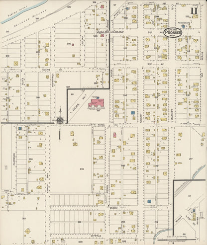 Sanborn Fire Insurance Map from Prosser, Benton County, Washington (1922), Sheet #0011 - Complete Map Set gallery image, historic Sanborn map, vintage wall art, Washington Washington