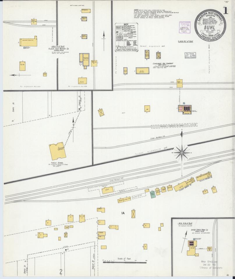 Sanborn Fire Insurance Map from Buhl, Saint Louis County, Minnesota. (1904) – Map View
