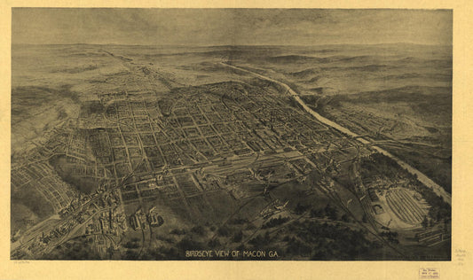 Bird's eye view of Macon, Ga. (1912) – Historic Bird’s-Eye View Panorama Print