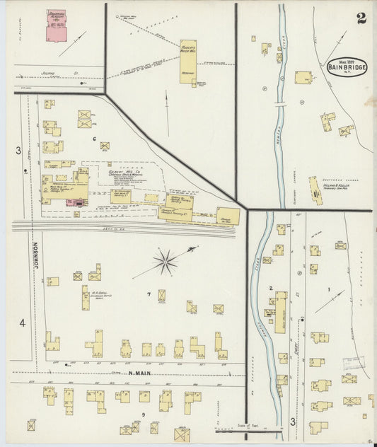 Sanborn Fire Insurance Map from Bainbridge, Chenango County, New York (1897), Sheet #0002 - Historic Sanborn Fire Insurance Map Print, vintage old map wall art, antique decor, genealogy gift, New York New York map