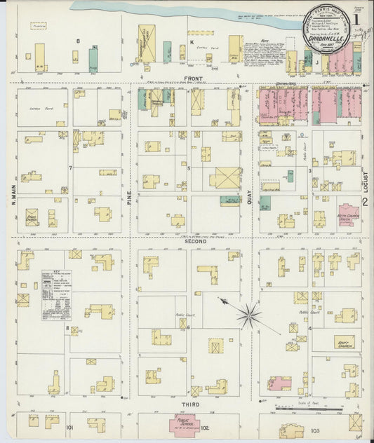 Sanborn Fire Insurance Map from Dardanelle, Yell County, Arkansas. (1897) – Historic Sanborn Fire Insurance Map Print
