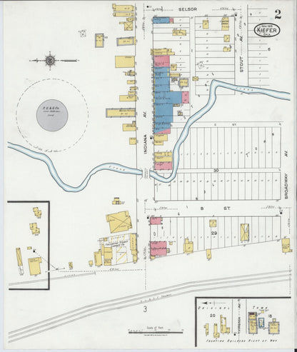 Sanborn Fire Insurance Map from Kiefer, Creek County, Oklahoma (1919), Sheet #0002 - Complete Map Set gallery image, historic Sanborn map, vintage wall art, Oklahoma Oklahoma