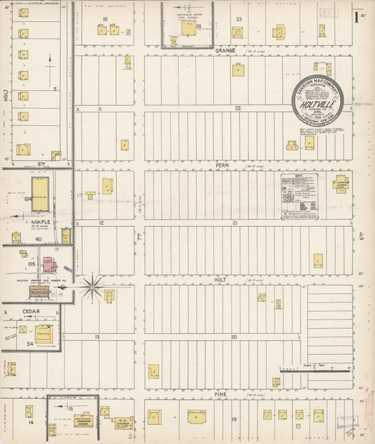 Sanborn Fire Insurance Map from Holtville, Imperial County, California (1910), Sheet #0001 - Historic Sanborn Fire Insurance Map Print, vintage old map wall art, antique decor, genealogy gift, California California map