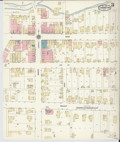 Sanborn Fire Insurance Map from Cardington, Morrow County, Ohio (1912), Sheet #0003 - Historic Sanborn Fire Insurance Map Print, vintage old map wall art, antique decor, genealogy gift, Ohio Ohio map