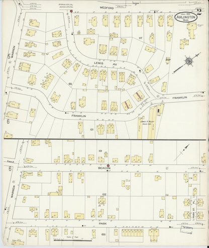 Sanborn Fire Insurance Map from Arlington, Middlesex County, Massachusetts (1914), Sheet #0002 - Complete Map Set gallery image, historic Sanborn map, vintage wall art, Massachusetts Massachusetts
