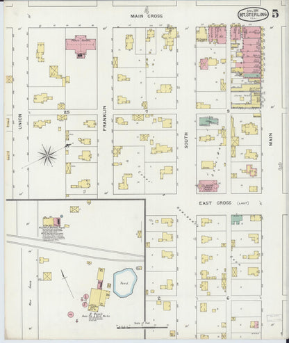 Sanborn Fire Insurance Map from Mount Sterling, Brown County, Illinois (1894), Sheet #0005 - Complete Map Set gallery image, historic Sanborn map, vintage wall art, Illinois Illinois