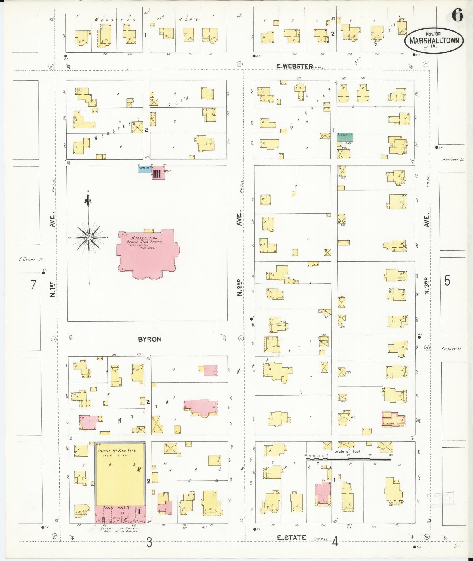 Sanborn Fire Insurance Map from Marshalltown, Marshall County, Iowa (1901), Sheet #0006 - Historic Sanborn Fire Insurance Map Print