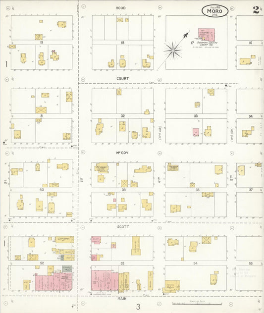 Sanborn Fire Insurance Map from Moro, Sherman County, Oregon (1905), Sheet #0002 - Historic Sanborn Fire Insurance Map Print, vintage old map wall art, antique decor, genealogy gift, Oregon Oregon map