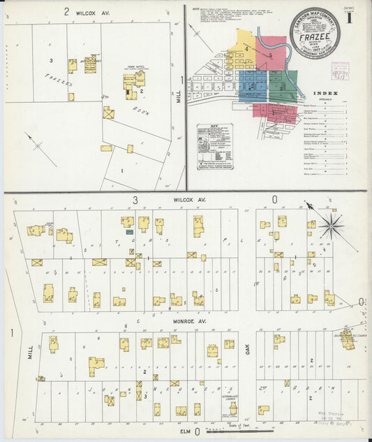 Sanborn Fire Insurance Map from Frazee, Becker County, Minnesota (1907), Sheet #0001 - Historic Sanborn Fire Insurance Map Print, vintage old map wall art, antique decor, genealogy gift, Minnesota Minnesota map
