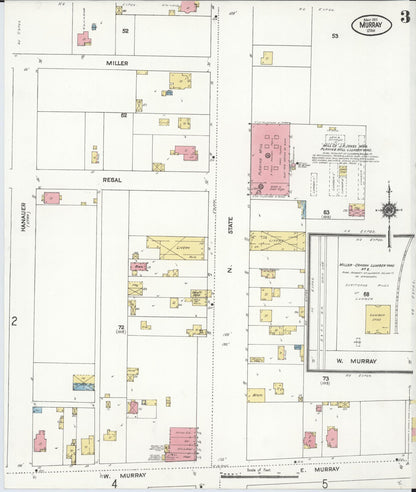 Sanborn Fire Insurance Map from Murray, Salt Lake County, Utah (1911), Sheet #0003 - Complete Map Set gallery image, historic Sanborn map, vintage wall art, Utah Utah