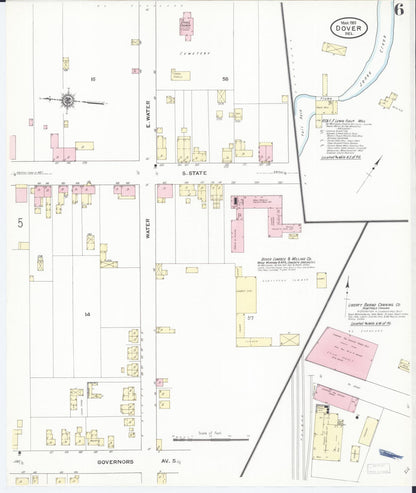Sanborn Fire Insurance Map from Dover, Kent County, Delaware (1910), Sheet #0006 - Complete Map Set gallery image, historic Sanborn map, vintage wall art, Delaware Delaware