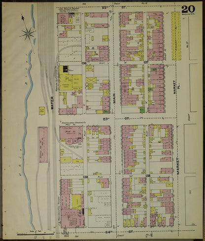 Sanborn Fire Insurance Map from Wheeling, Ohio County, West Virginia (1890), Sheet #0020 - Complete Map Set gallery image, historic Sanborn map, vintage wall art, West Virginia West Virginia