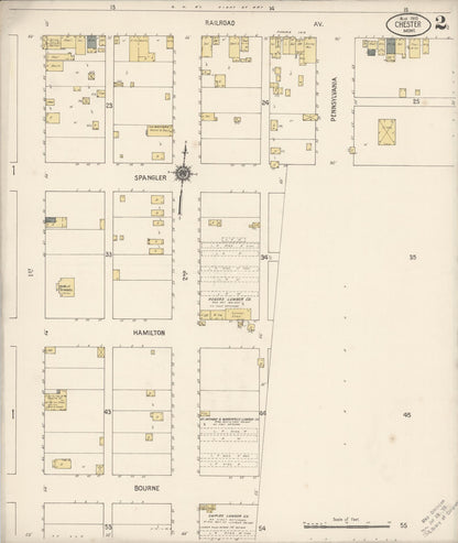 Sanborn Fire Insurance Map from Chester, Liberty County, Montana (1910), Sheet #0002 - Complete Map Set gallery image, historic Sanborn map, vintage wall art, Montana Montana