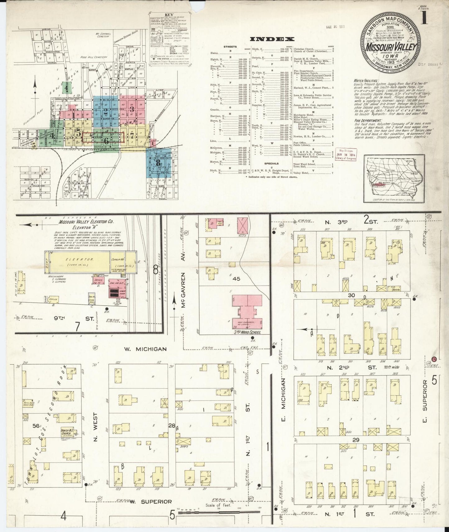 Sanborn Fire Insurance Map from Missouri Valley, Harrison County, Iowa. (1913) – Map View