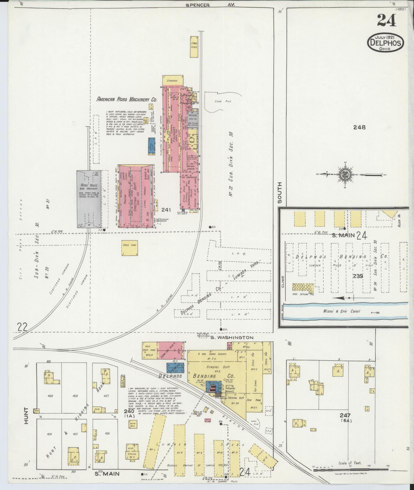 Sanborn Fire Insurance Map from Delphos, Van Wert And Allen Counties, Ohio (1921), Sheet #0024 - Historic Sanborn Fire Insurance Map Print, vintage old map wall art, antique decor, genealogy gift, Ohio Ohio map
