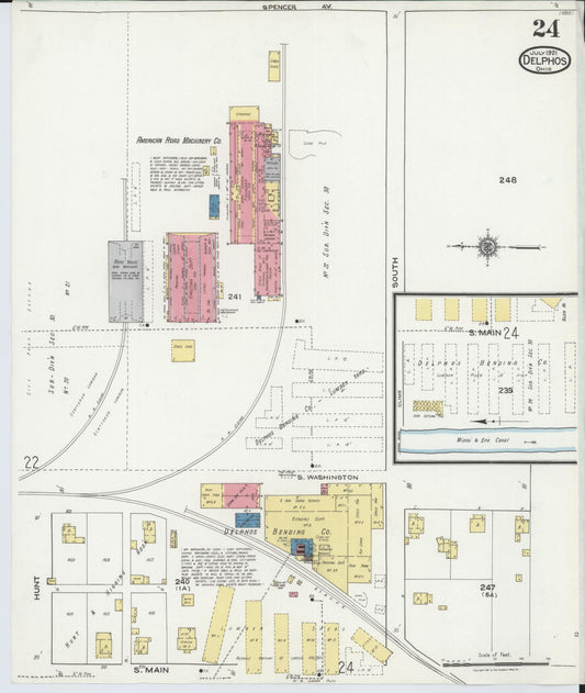 Sanborn Fire Insurance Map from Delphos, Van Wert And Allen Counties, Ohio (1921), Sheet #0024 - Historic Sanborn Fire Insurance Map Print, vintage old map wall art, antique decor, genealogy gift, Ohio Ohio map