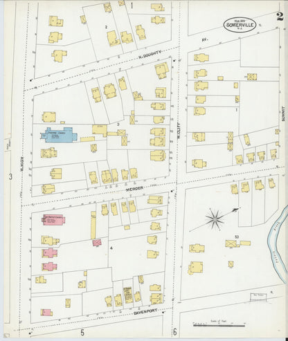 Sanborn Fire Insurance Map from Somerville, Somerset County, New Jersey (1902), Sheet #0002 - Complete Map Set gallery image, historic Sanborn map, vintage wall art, New Jersey New Jersey