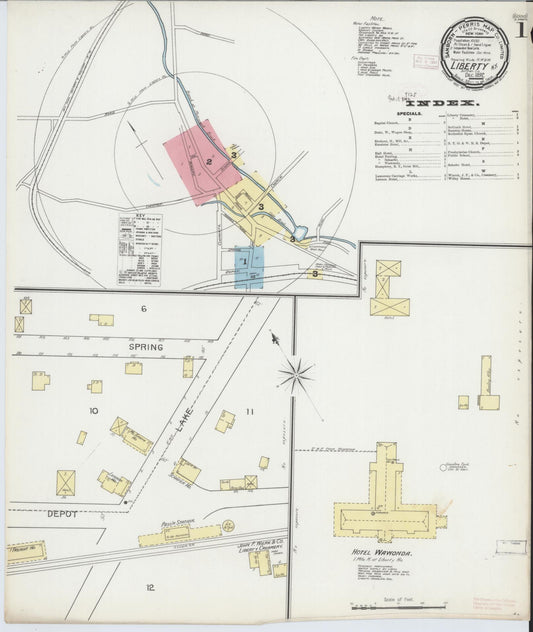 Sanborn Fire Insurance Map from Liberty, Sullivan County, New York (1892), Sheet #0001 - Complete Map Set gallery image, historic Sanborn map, vintage wall art, New York New York