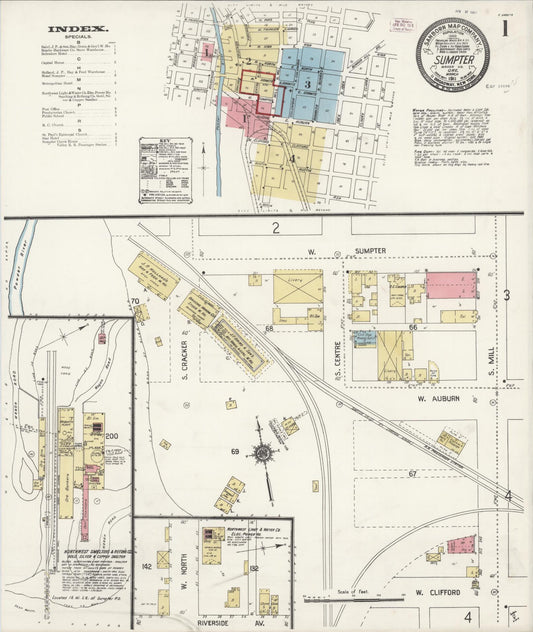 Sanborn Fire Insurance Map from Sumpter, Baker County, Oregon (1911), Sheet #0001 - Complete Map Set gallery image, historic Sanborn map, vintage wall art, Oregon Oregon
