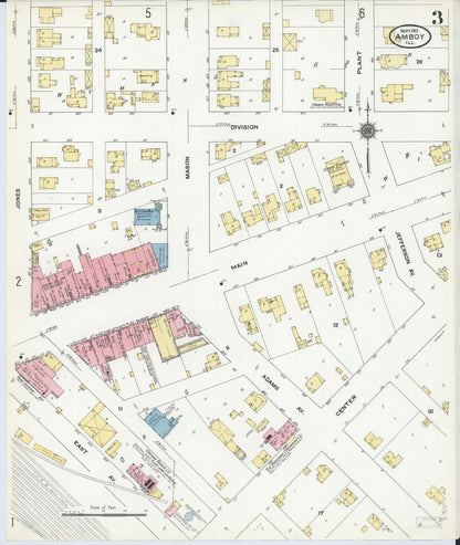 Sanborn Fire Insurance Map from Amboy, Lee County, Illinois (1910), Sheet #0003 - Complete Map Set gallery image, historic Sanborn map, vintage wall art, Illinois Illinois