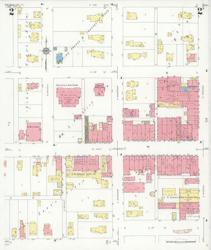 Sanborn Fire Insurance Map from Shelbyville, Shelby County, Illinois (1933), Sheet #0002 - Complete Map Set gallery image, historic Sanborn map, vintage wall art, Illinois Illinois