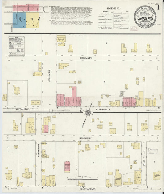 Sanborn Fire Insurance Map from Chapel Hill, Orange County, North Carolina. (1911) – Historic Sanborn Fire Insurance Map Print