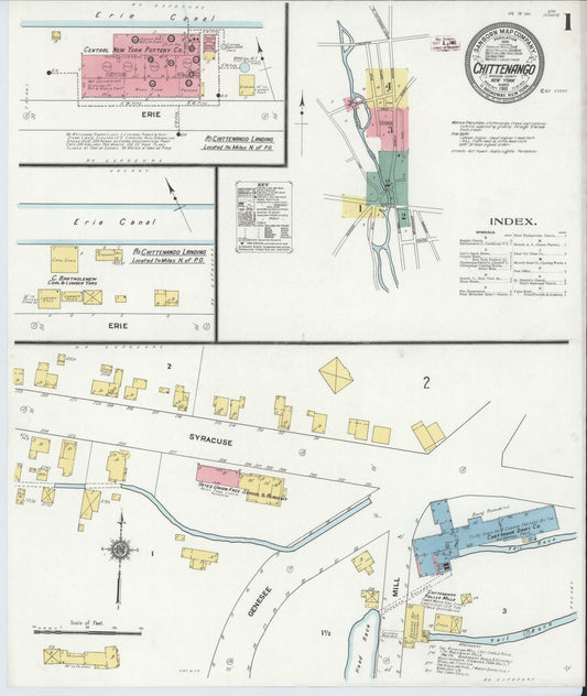 Sanborn Fire Insurance Map from Chittenango, Madison County, New York (1911), Sheet #0001 - Complete Map Set gallery image, historic Sanborn map, vintage wall art, New York New York