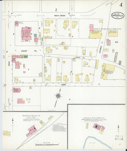 Sanborn Fire Insurance Map from Greenville, Muhlenberg County, Kentucky (1910), Sheet #0004 - Complete Map Set gallery image, historic Sanborn map, vintage wall art, Kentucky Kentucky