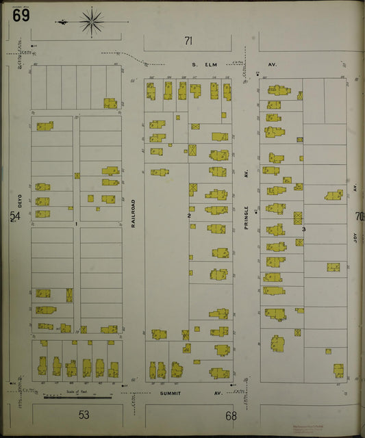 Sanborn Fire Insurance Map from Jackson, Jackson County, Michigan (1907), Sheet #0069 - Historic Sanborn Fire Insurance Map Print, vintage old map wall art, antique decor, genealogy gift, Michigan Michigan map