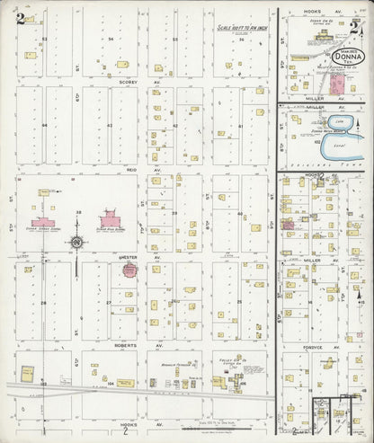 Sanborn Fire Insurance Map from Donna, Hidalgo County, Texas (1925), Sheet #0002 - Historic Sanborn Fire Insurance Map Print, vintage old map wall art, antique decor, genealogy gift, Texas Texas map
