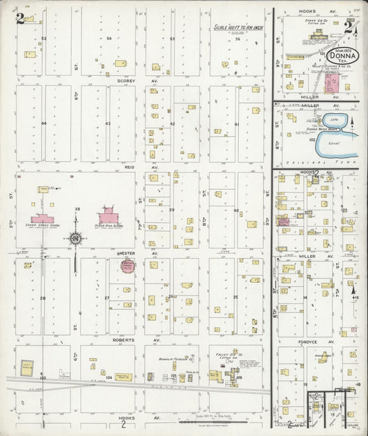 Sanborn Fire Insurance Map from Donna, Hidalgo County, Texas (1925), Sheet #0002 - Historic Sanborn Fire Insurance Map Print, vintage old map wall art, antique decor, genealogy gift, Texas Texas map