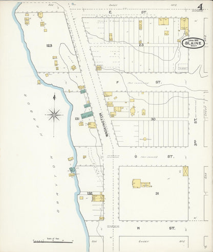 Sanborn Fire Insurance Map from Blaine, Whatcom County, Washington (1892), Sheet #0004 - Complete Map Set gallery image, historic Sanborn map, vintage wall art, Washington Washington