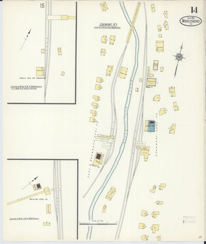 Sanborn Fire Insurance Map from Middlesboro, Bell County, Kentucky (1913), Sheet #0014 - Complete Map Set gallery image, historic Sanborn map, vintage wall art, Kentucky Kentucky