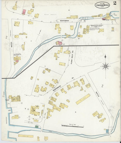 Sanborn Fire Insurance Map from East Haddam, Middlesex County, Connecticut (1908), Sheet #0002 - Complete Map Set gallery image, historic Sanborn map, vintage wall art, Connecticut Connecticut
