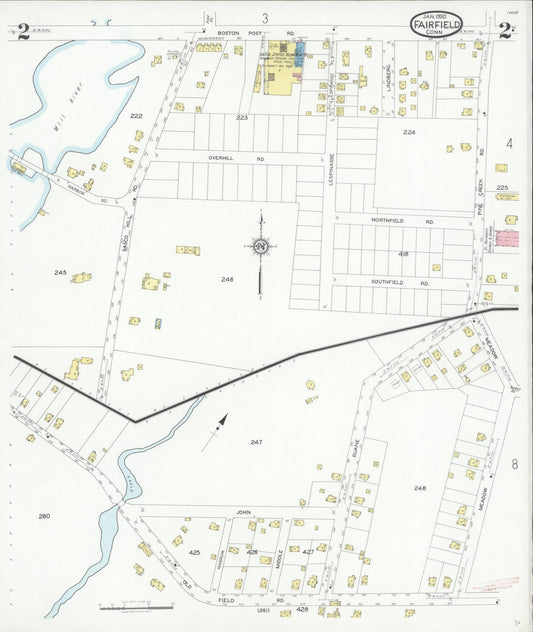 Sanborn Fire Insurance Map from Fairfield, Fairfield County, Connecticut (1930), Sheet #0002 - Complete Map Set gallery image, historic Sanborn map, vintage wall art, Connecticut Connecticut