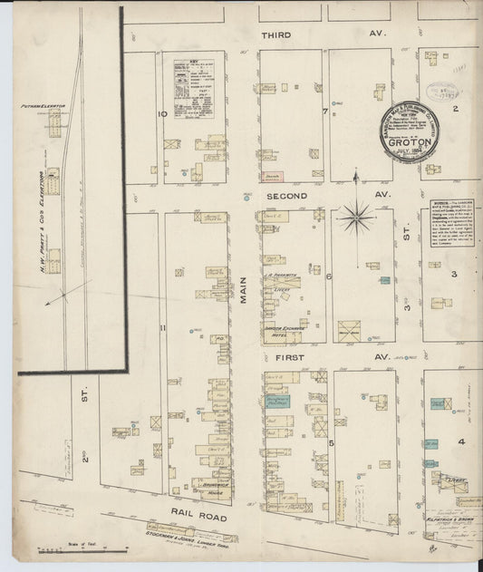 Sanborn Fire Insurance Map from Groton, Brown County, South Dakota (1884), Sheet #0001 - Historic Sanborn Fire Insurance Map Print, vintage old map wall art, antique decor, genealogy gift, South Dakota South Dakota map
