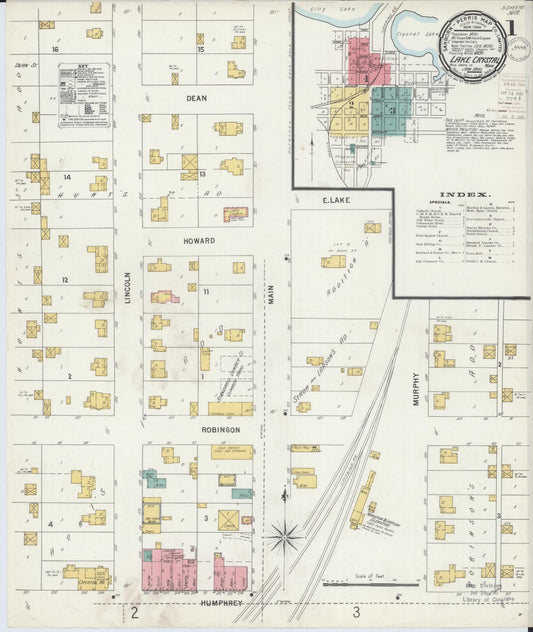 Sanborn Fire Insurance Map from Lake Crystal, Blue Earth County, Minnesota (1900), Sheet #0001 - Complete Map Set gallery image, historic Sanborn map, vintage wall art, Minnesota Minnesota