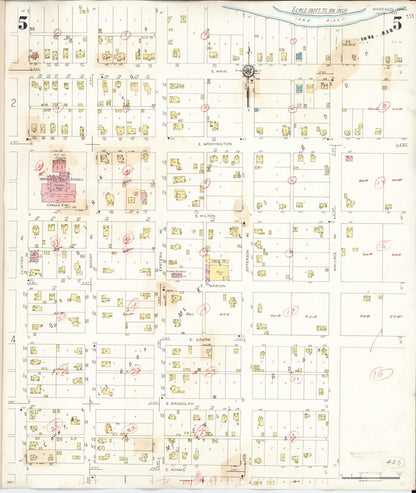 Sanborn Fire Insurance Map from Marengo, Iowa County, Iowa (1942), Sheet #0005 - Historic Sanborn Fire Insurance Map Print, vintage old map wall art