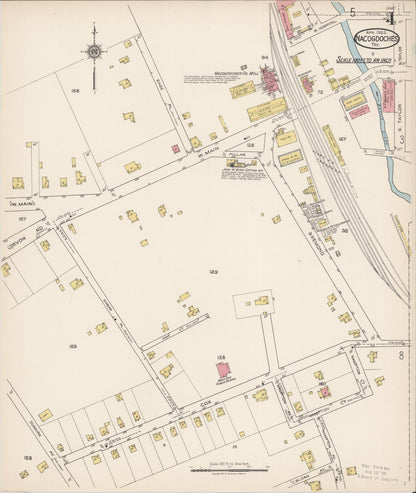 Sanborn Fire Insurance Map from Nacogdoches, Nacogdoches County, Texas (1922), Sheet #0004 - Complete Map Set gallery image, historic Sanborn map, vintage wall art, Texas Texas