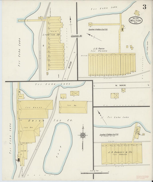 Sanborn Fire Insurance Map from Milton, Strafford County, New Hampshire (1914), Sheet #0003 - Historic Sanborn Fire Insurance Map Print, vintage old map wall art, antique decor, genealogy gift, New Hampshire New Hampshire map