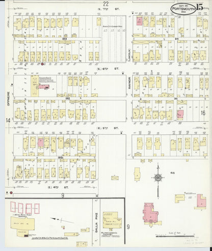 Sanborn Fire Insurance Map from Portsmouth, Scioto County, Ohio (1911), Sheet #0015 - Complete Map Set gallery image, historic Sanborn map, vintage wall art, Ohio Ohio